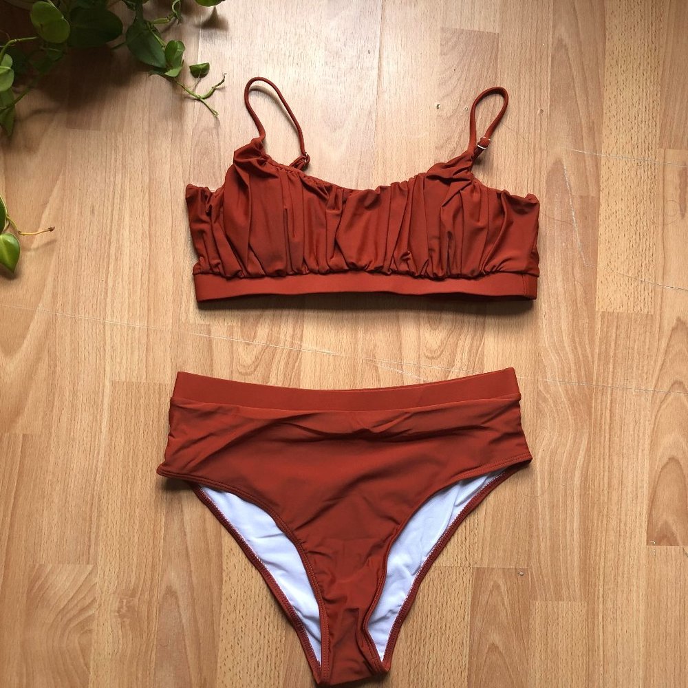 Ruched High Waisted Bikini